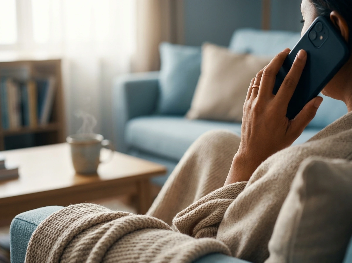 Persona pidiendo ayuda por teléfono a un recurso de juego responsable en España